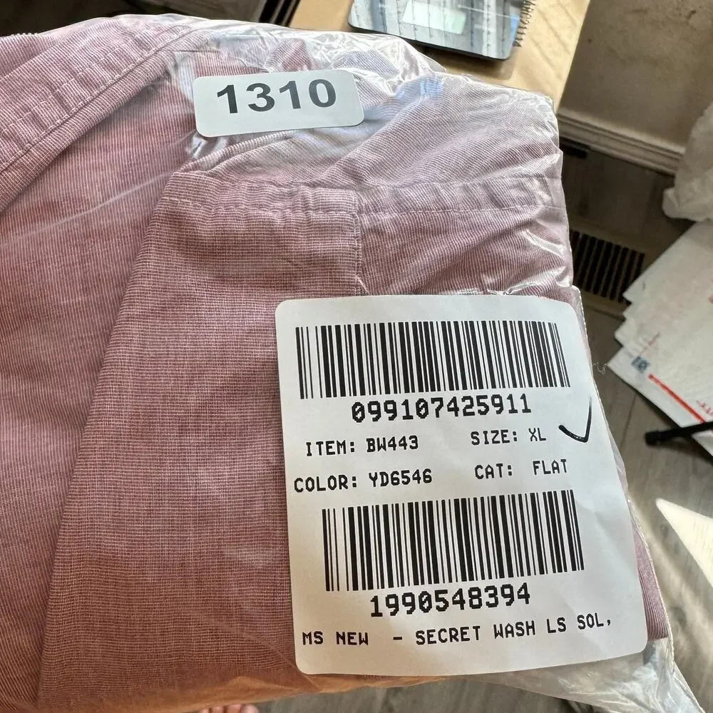J.Crew Slim Secret Wash Shirt XL Red Ochre End-on-End Cotton Poplin Button Down